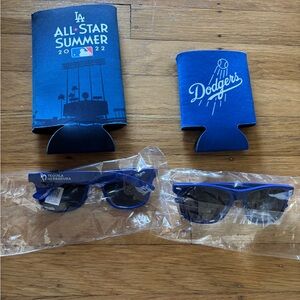LA Dodgers Blue Sunglasses and Koozies Set